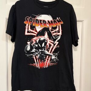 Marvel Spider Man Tee Shirt Symbiote Black Suit Black/Red Short Sleeve Mens Sz L